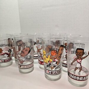 Vintage Portland Trail Blazers‎ 92-94 Dairy Queen Glasses Lot Of 10 (3 Repeats)